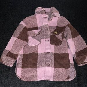 H&M Pink and Brown Checkered Jacket